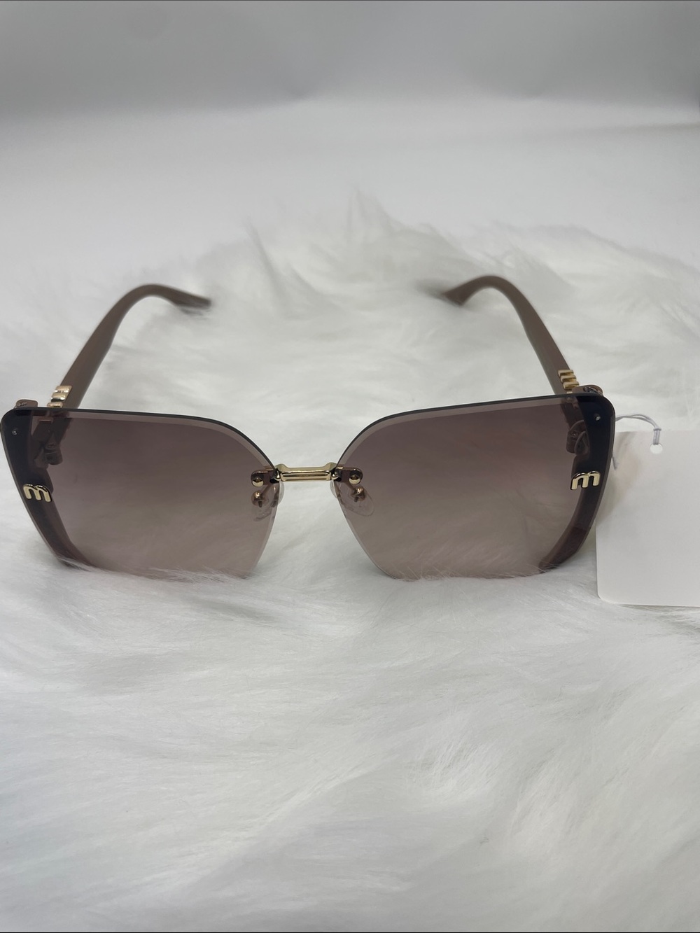 M Brown Rimless Gradient Square Sunglasses - Unknown Brand 2011